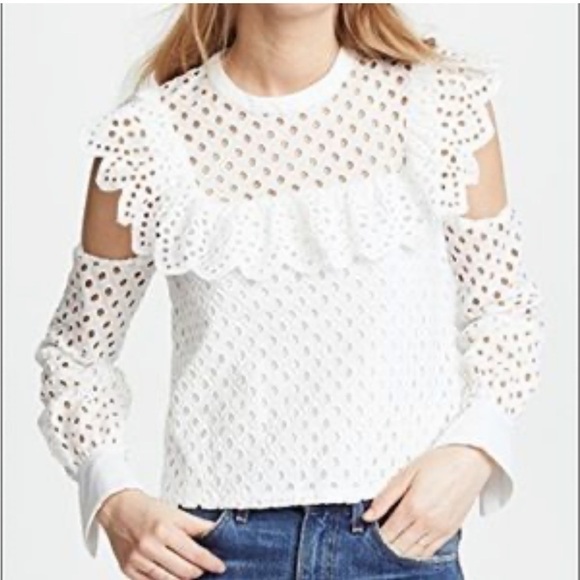 Endless Rose cotton eyelet cold shoulder blouse - Picture 1 of 12